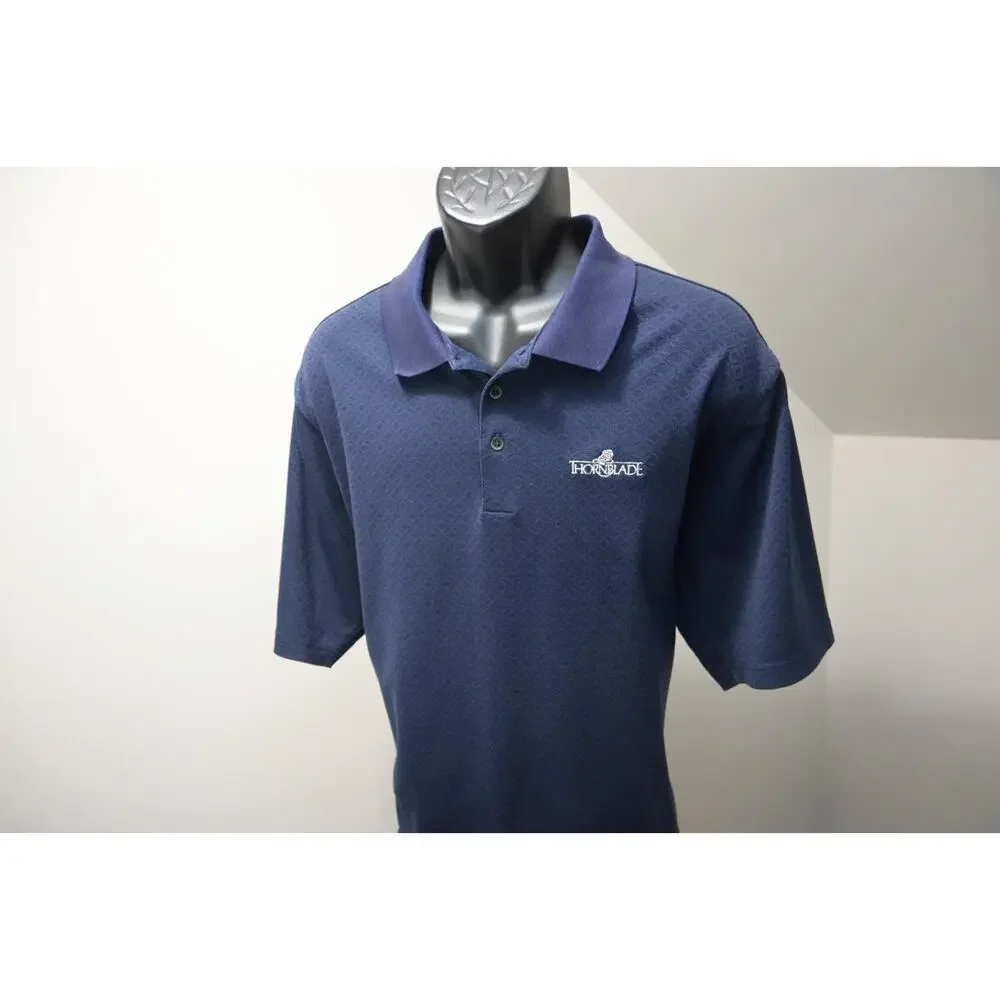 Adidas Golf Polo ClimaLite Blue Short Sleeve Athletic‎ Golf Shirt Mens Sz 2XL